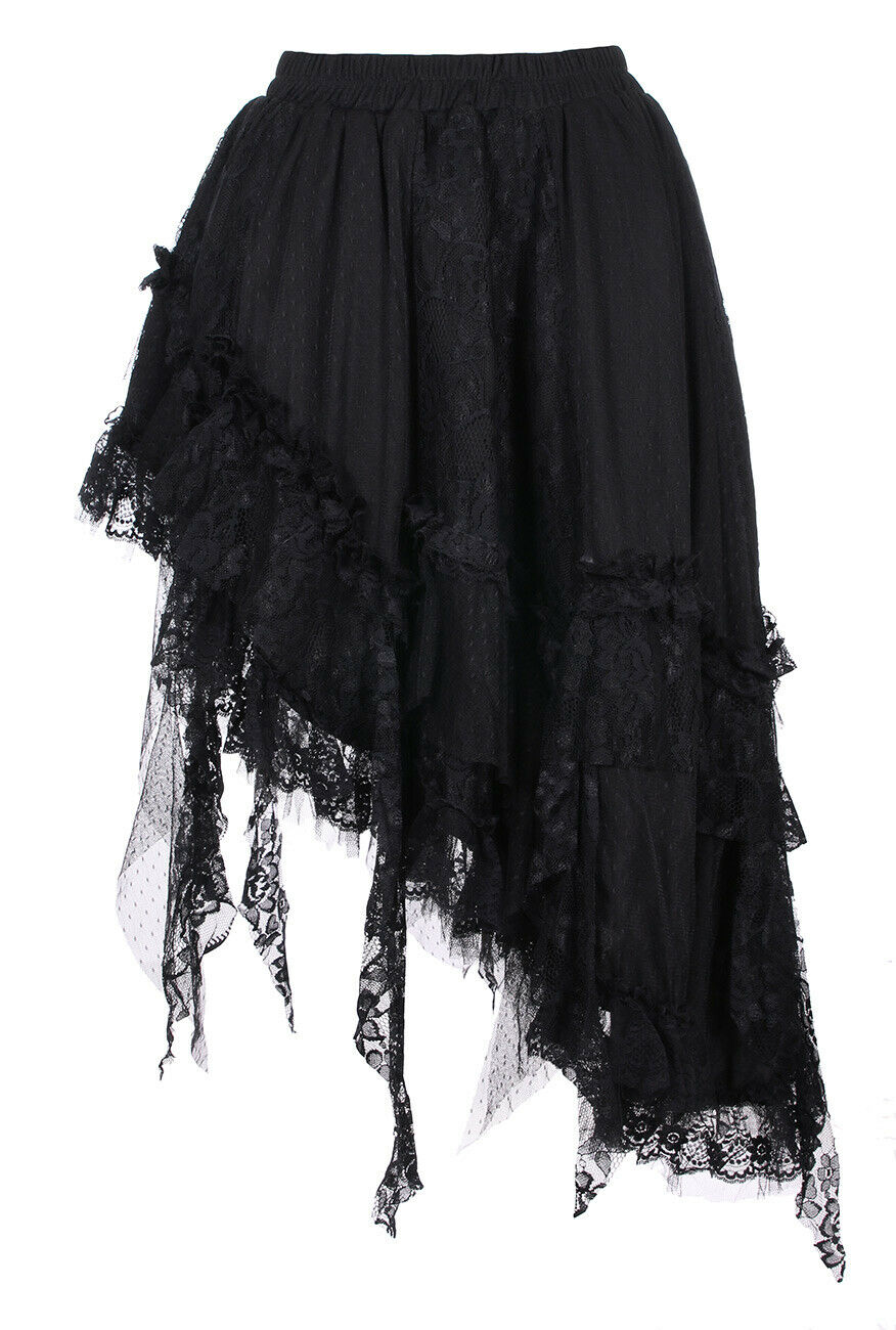 Elegant Asymmetric Skirt Black - Image 5