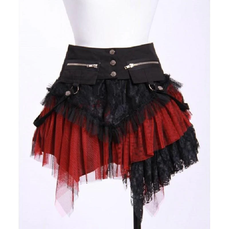 Adore Skirt and Corset Belt Set Red - Image 3