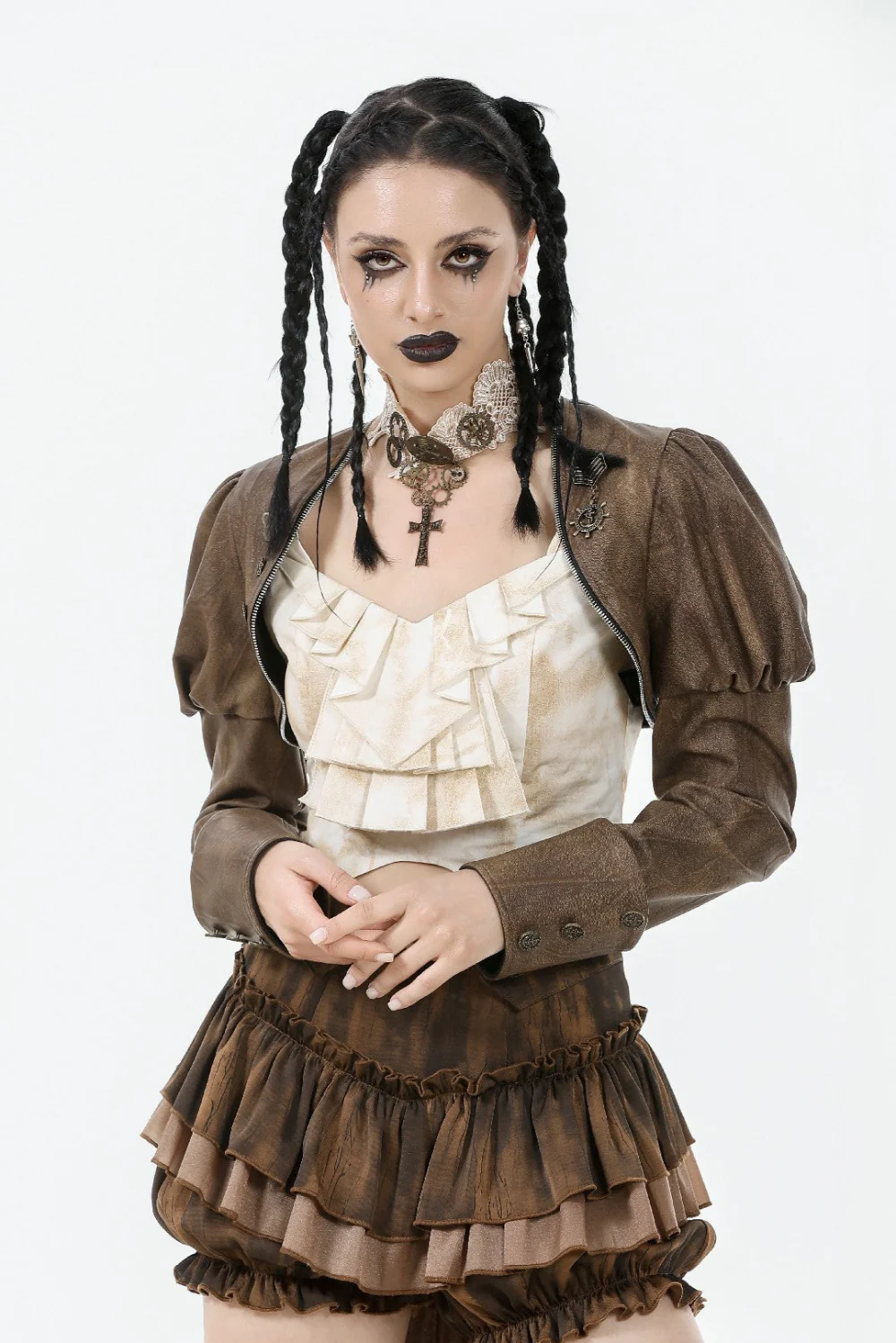 Airborne Corsair – Steampunk Crop Jacket - Image 2