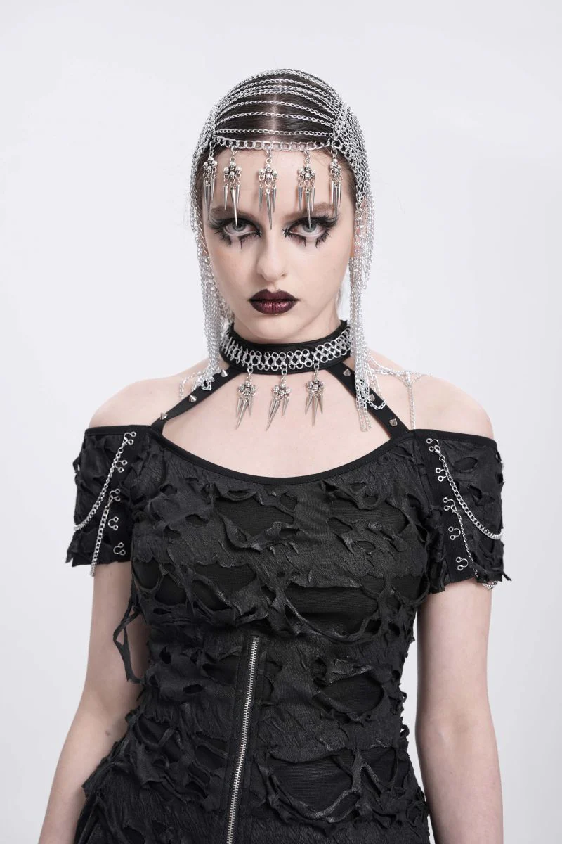 Witch Bride of the Underworld – Convertible Chain Shroud - Image 4