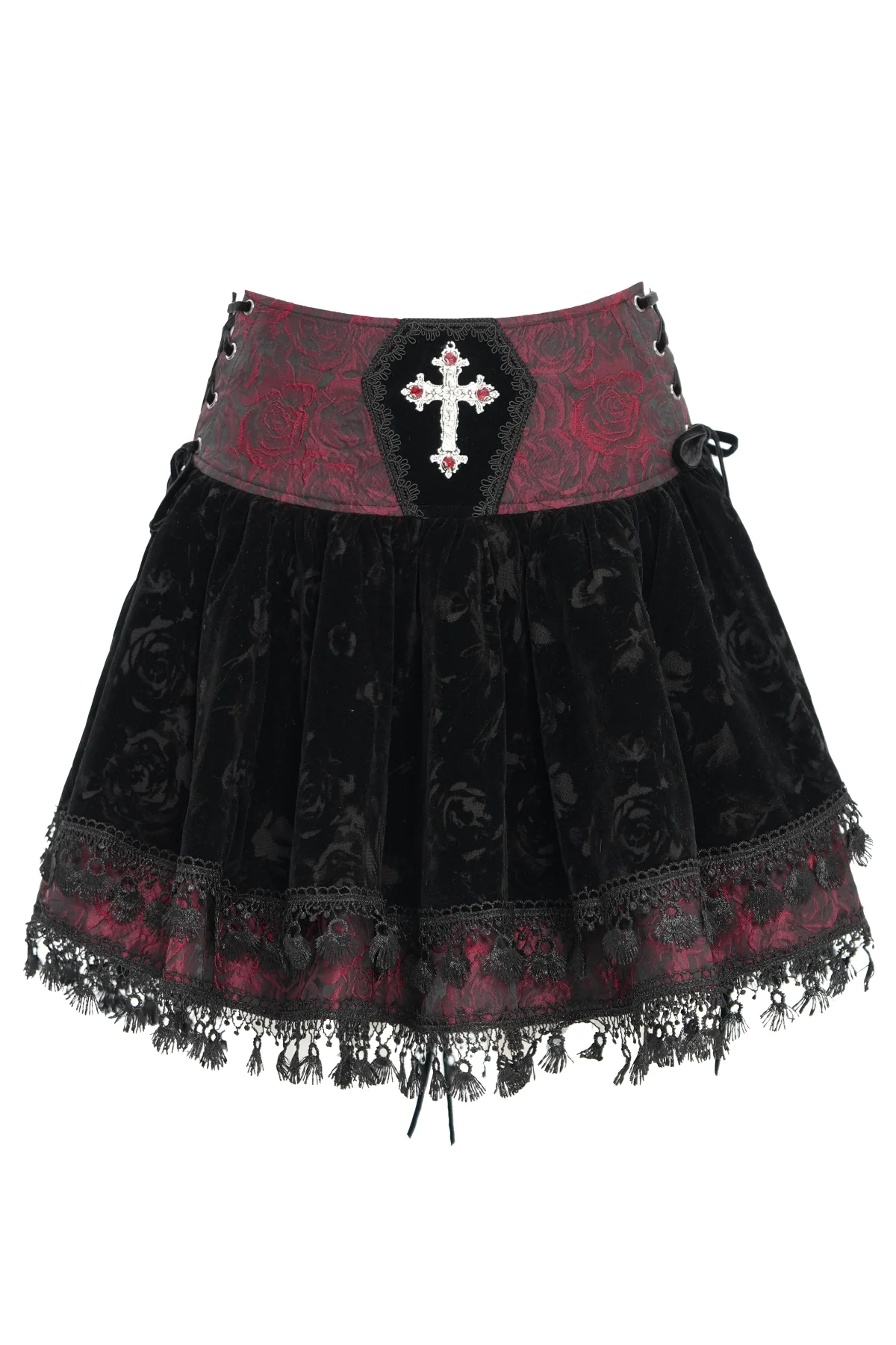 Baroness Bloodrose Velvet Mini Skirt - Image 2