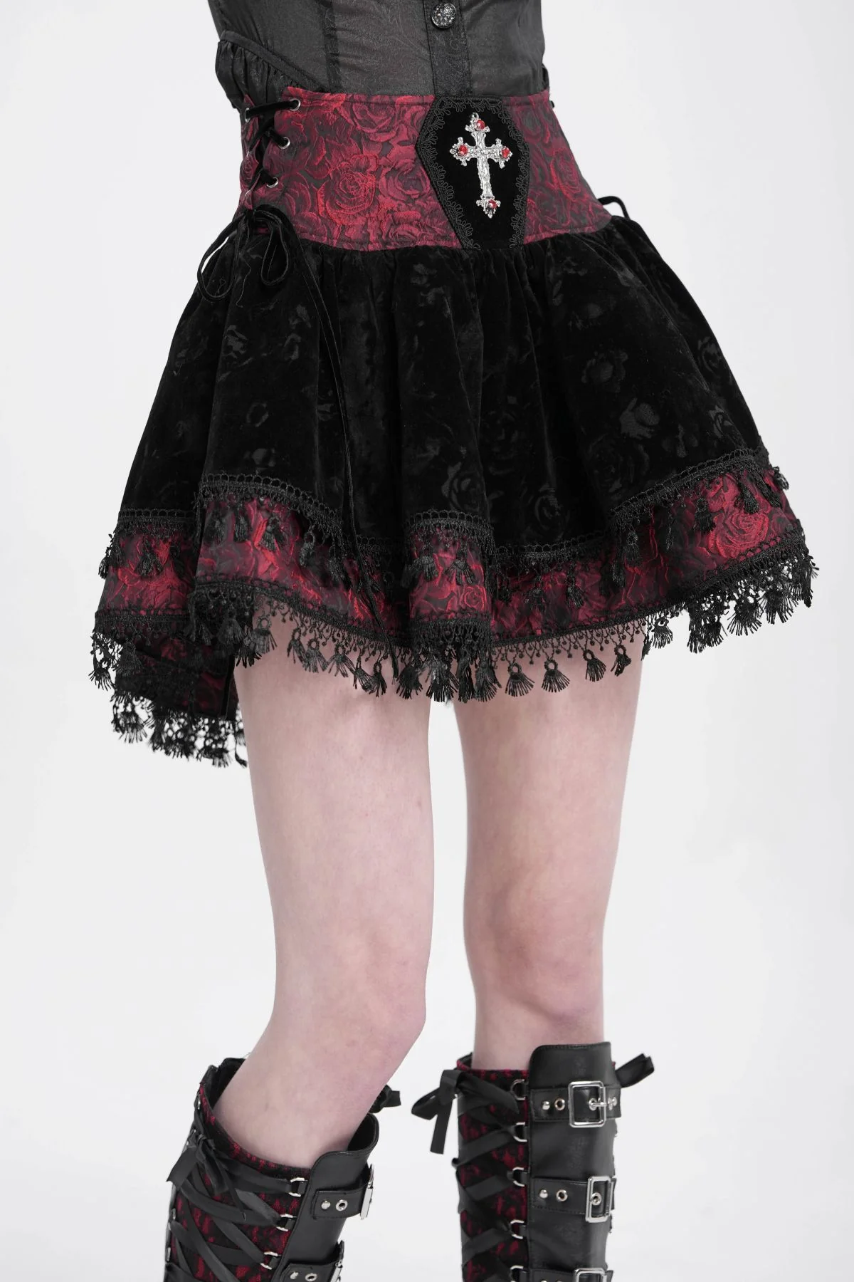 Baroness Bloodrose Velvet Mini Skirt - Image 5