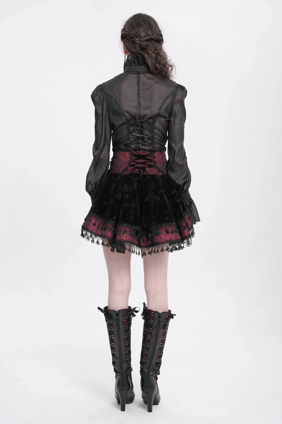 Baroness Bloodrose Velvet Mini Skirt - Image 6