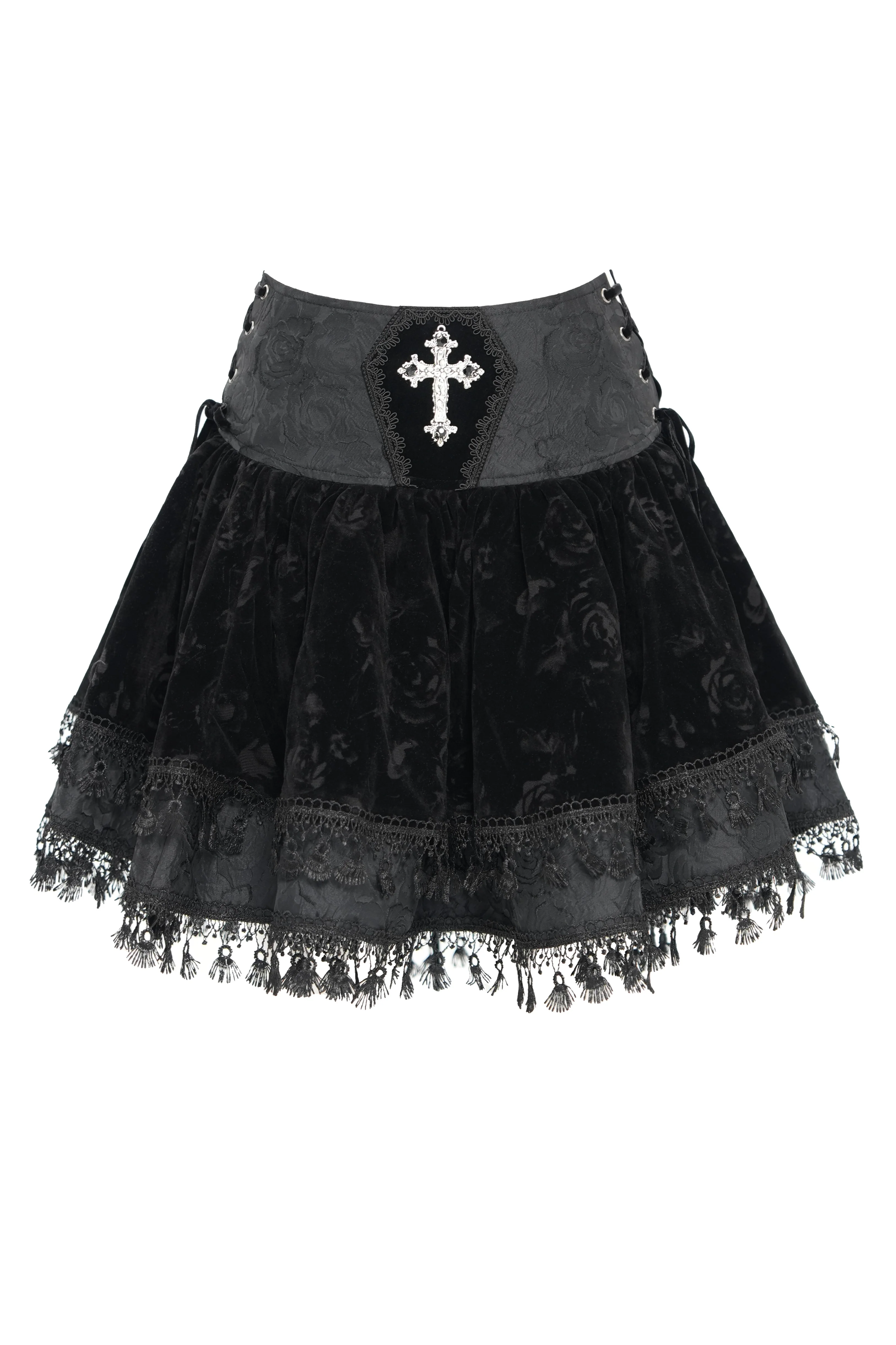 Baroness Darkkrose Velvet Mini Skirt - Image 2