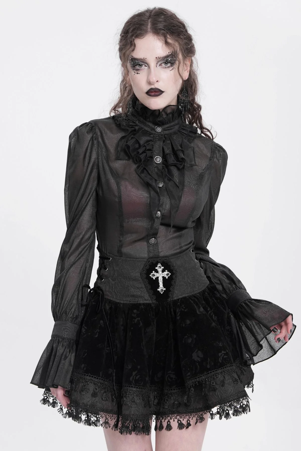 Baroness Darkkrose Velvet Mini Skirt - Image 5