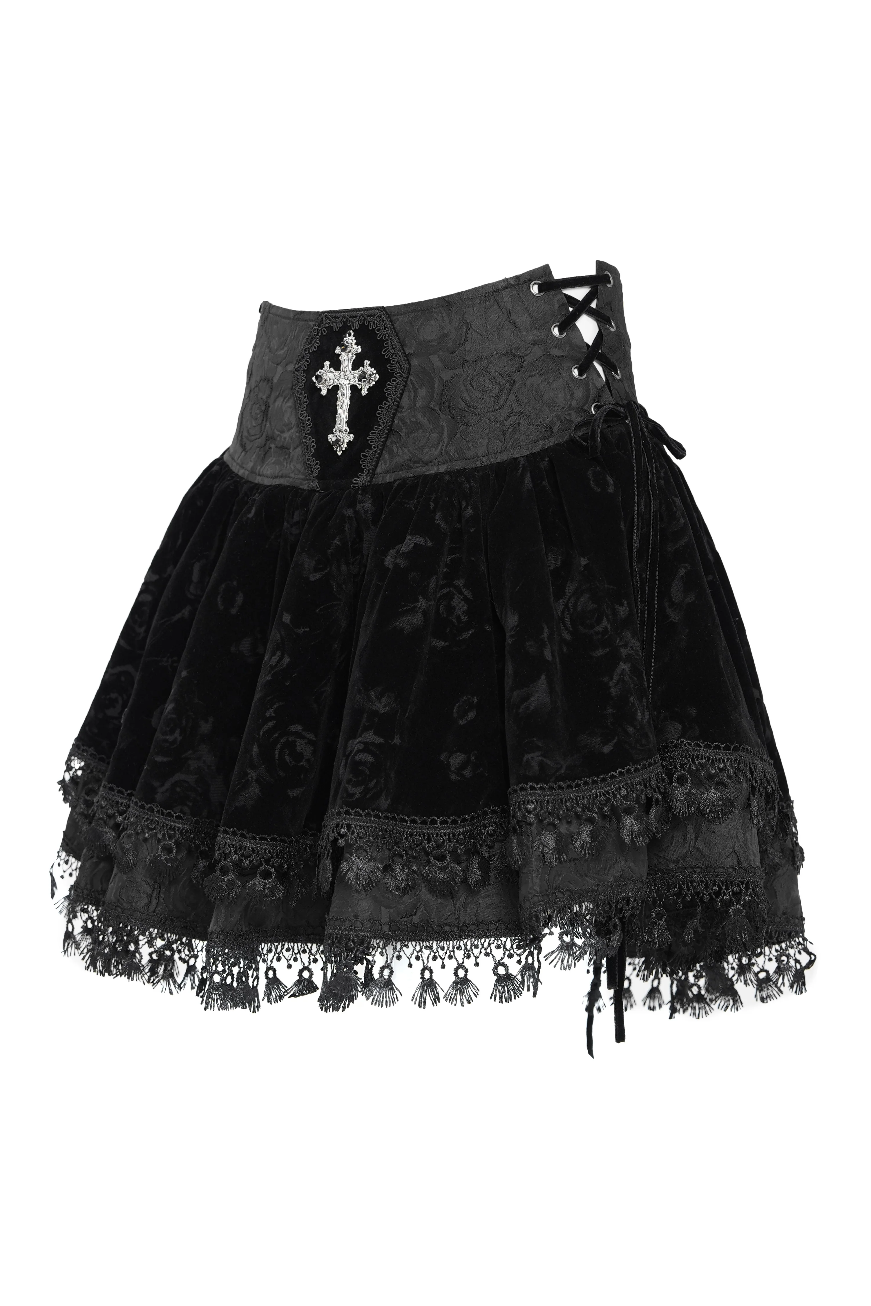 Baroness Darkkrose Velvet Mini Skirt - Image 6