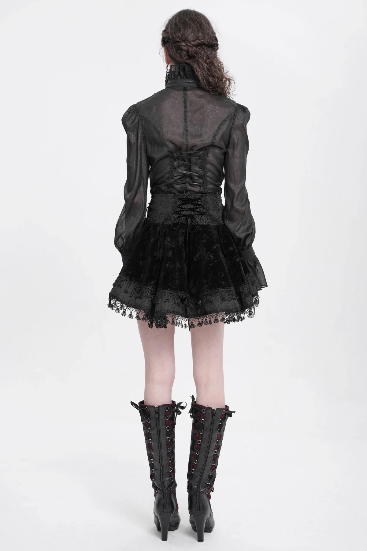 Baroness Darkkrose Velvet Mini Skirt - Image 7