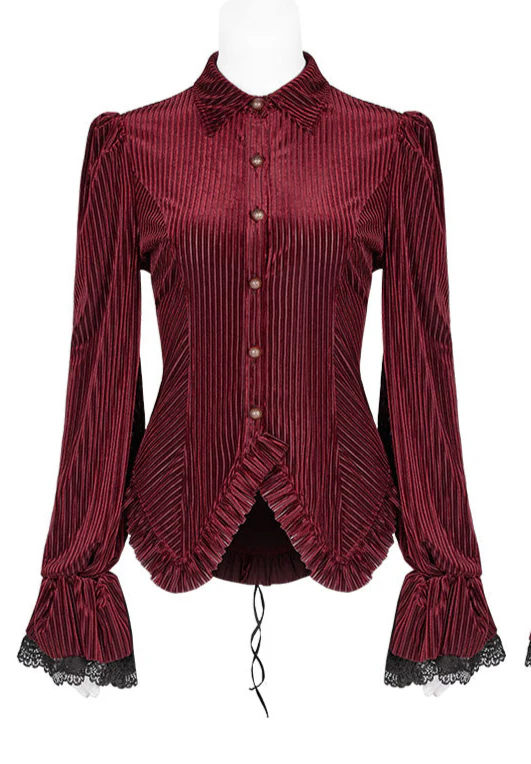 Baroness Valvelace Red Stripe Blouse - Image 2