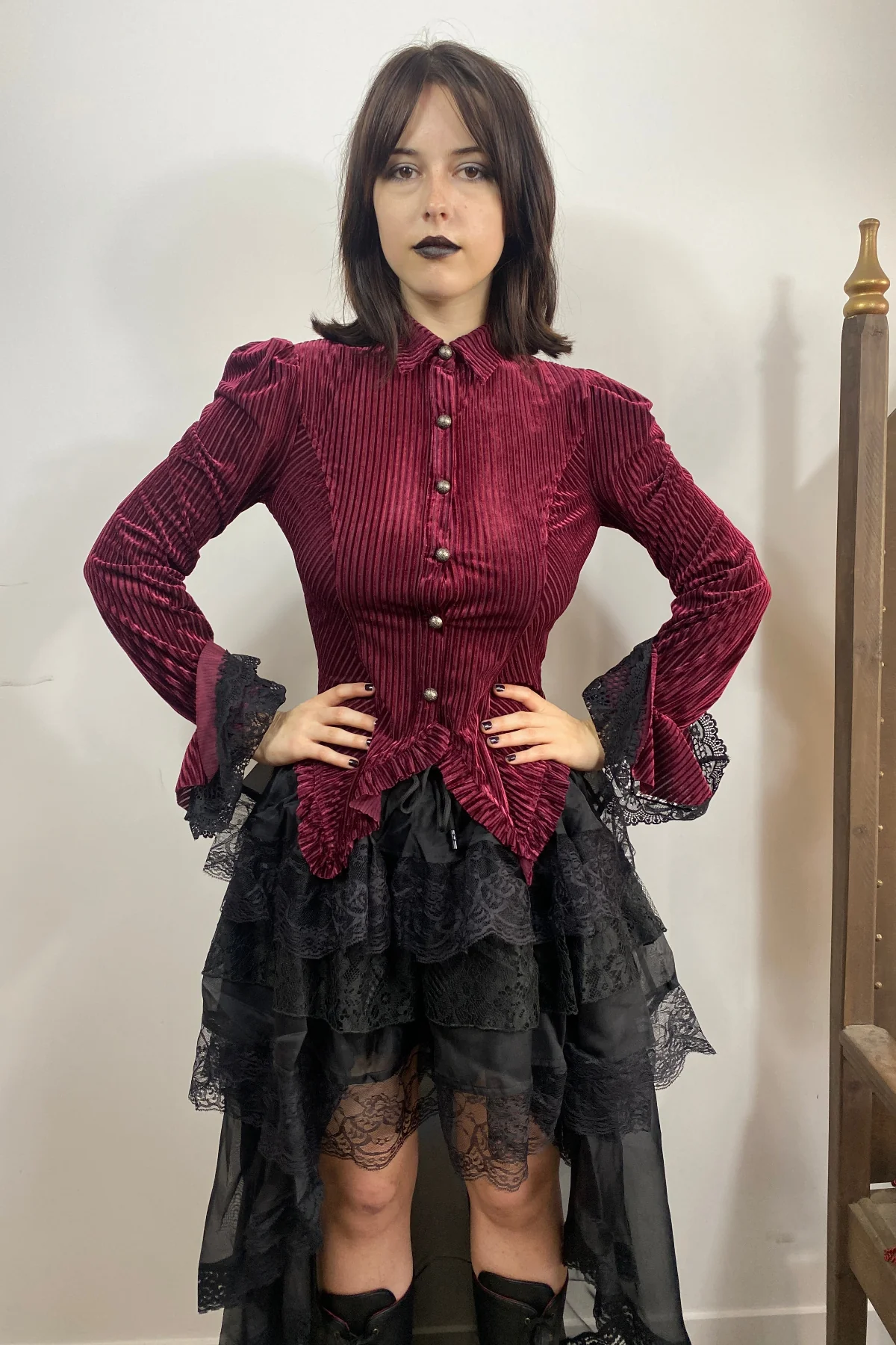 Baroness Valvelace Red Stripe Blouse - Image 3