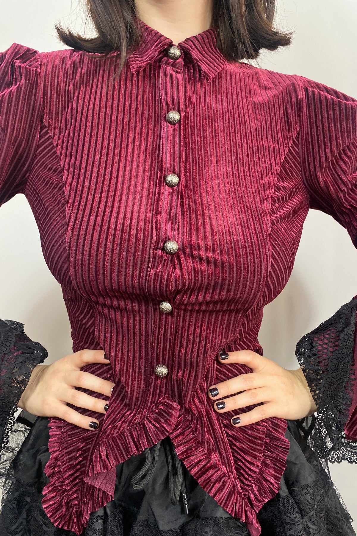 Baroness Valvelace Red Stripe Blouse - Image 4