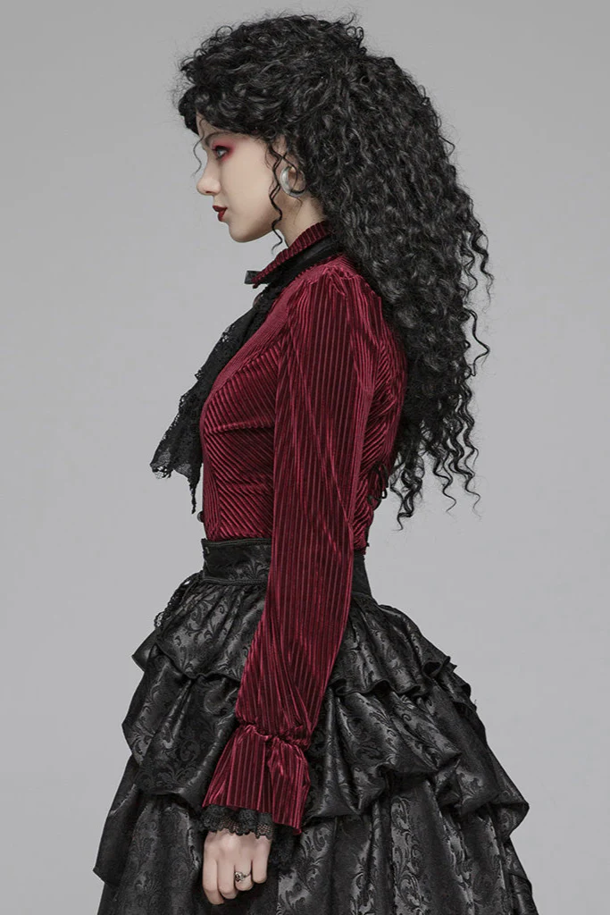Baroness Valvelace Red Stripe Blouse - Image 6
