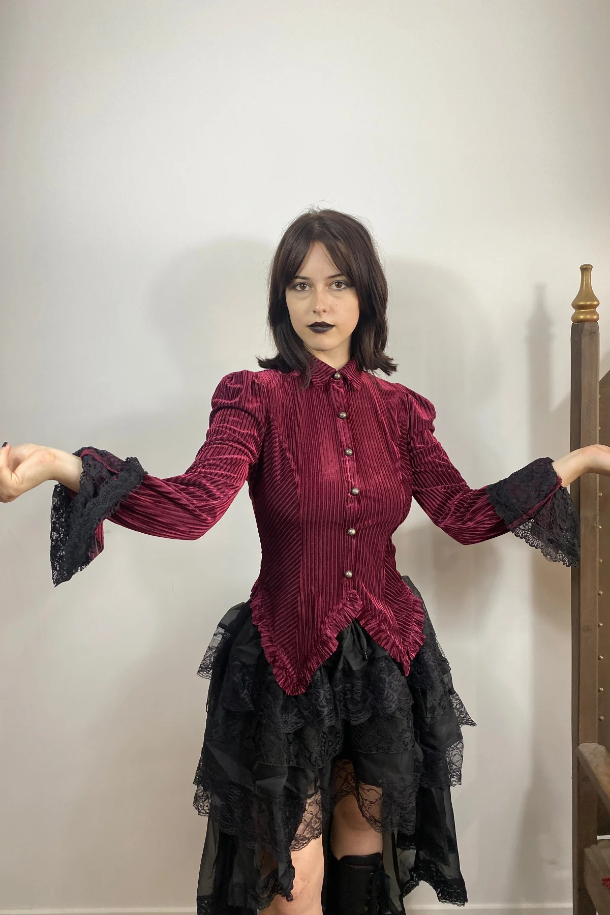 Baroness Valvelace Red Stripe Blouse - Image 7