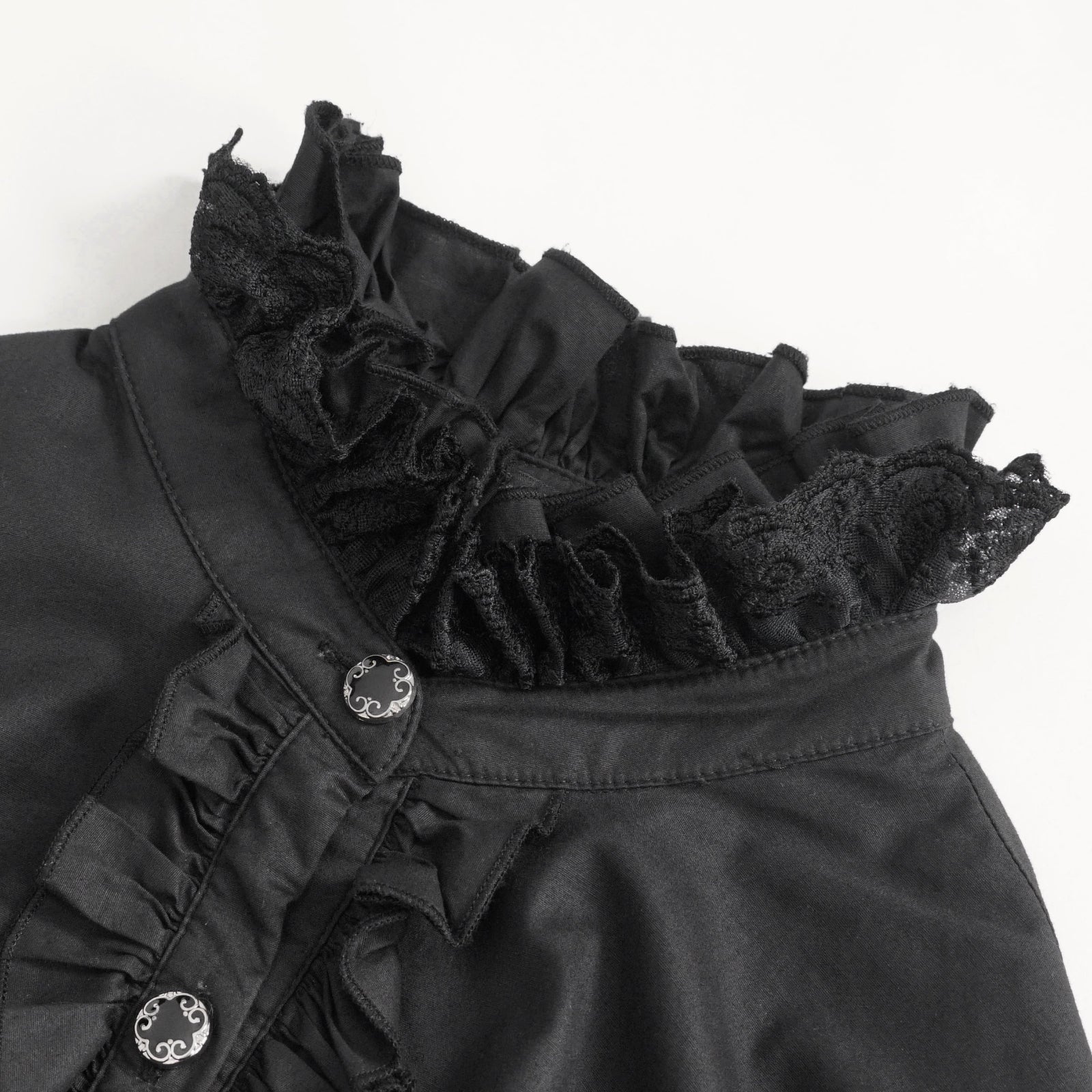Belladonna Rhapsody - Victorian Jabot Blouse in Black - Image 10