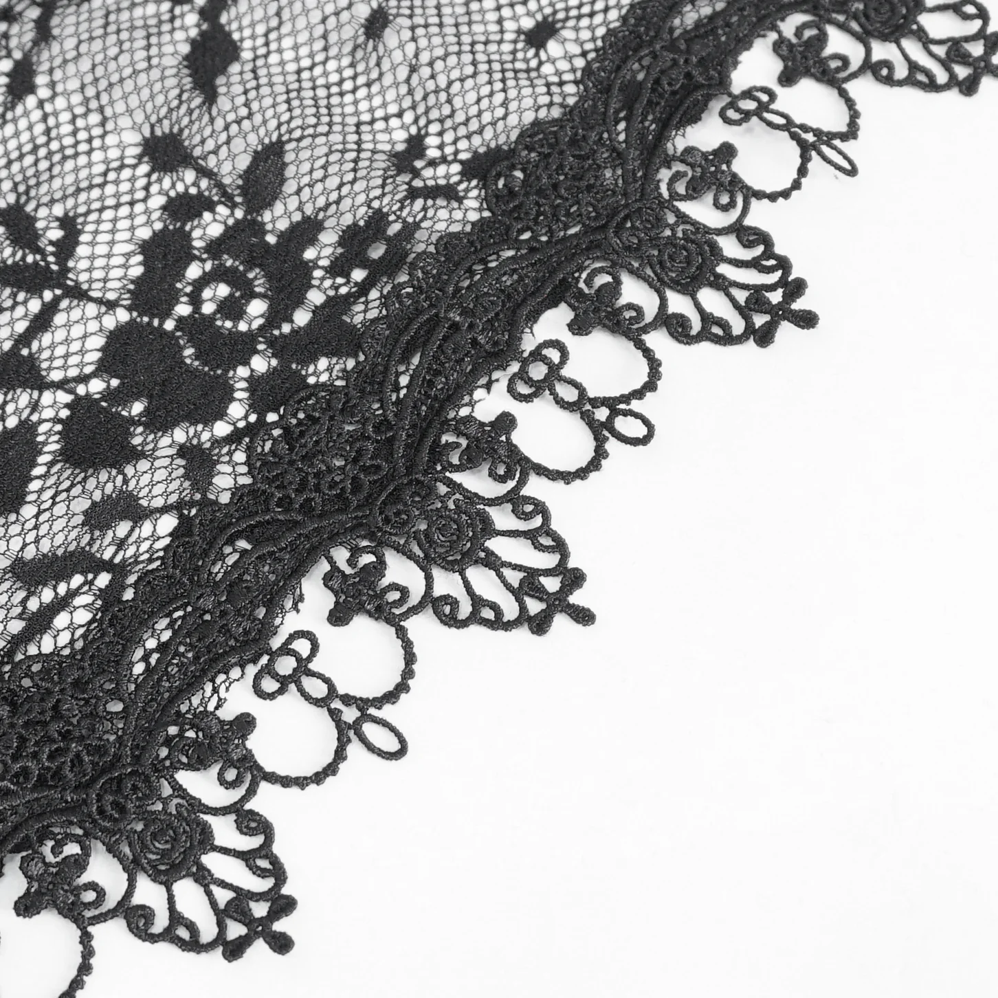 Black Lace Hooded Fringe Cardigan - Image 11