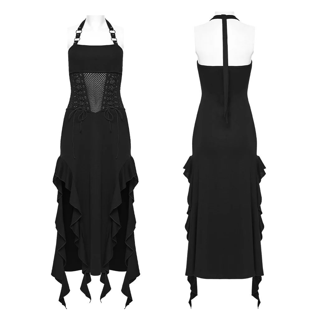Black Mesh Corset Midi Dress - Image 7
