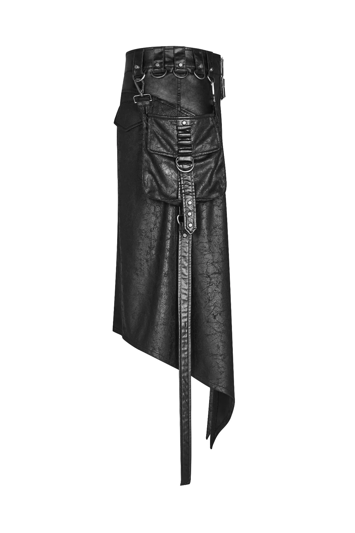 Black Ranger - Men's Dark Punk Asymmetrical Overskirt - Image 6