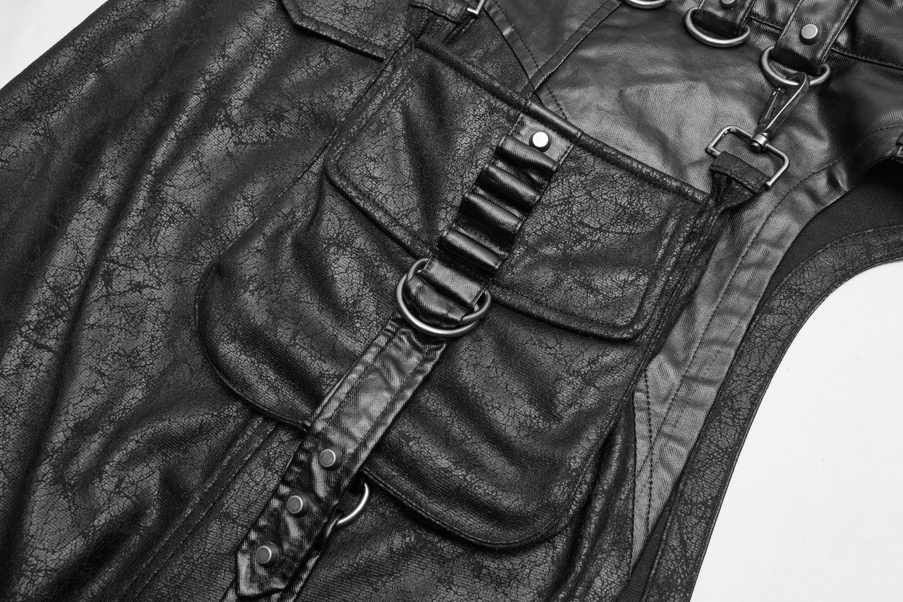 Black Ranger - Men's Dark Punk Asymmetrical Overskirt - Image 8
