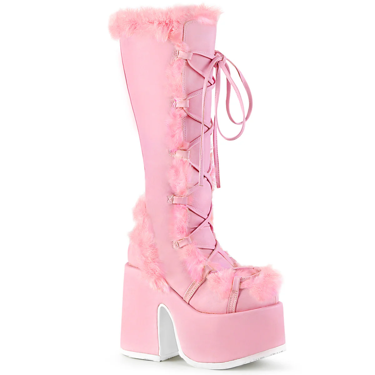 Camel-311 Pastel Goth Knee High Platform Boots