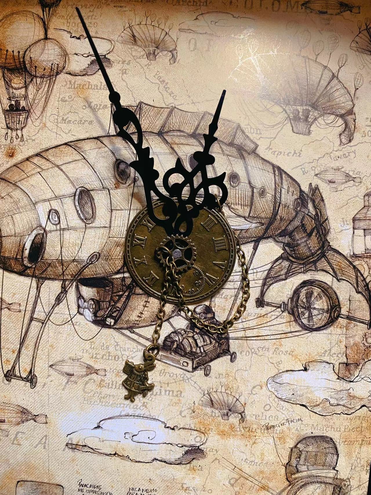 Alice in Wonderland Steampunk Clock Brooch - Image 5