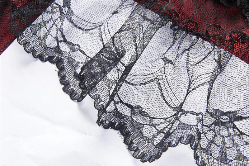 Crimson Rose Victorian Gothic Bustle Skirt - Image 7