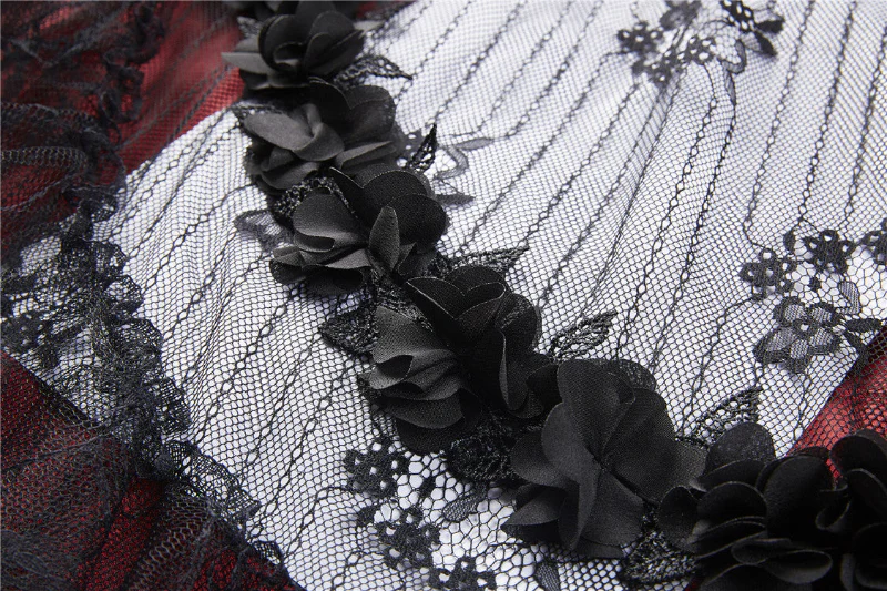Crimson Rose Victorian Gothic Bustle Skirt - Image 8