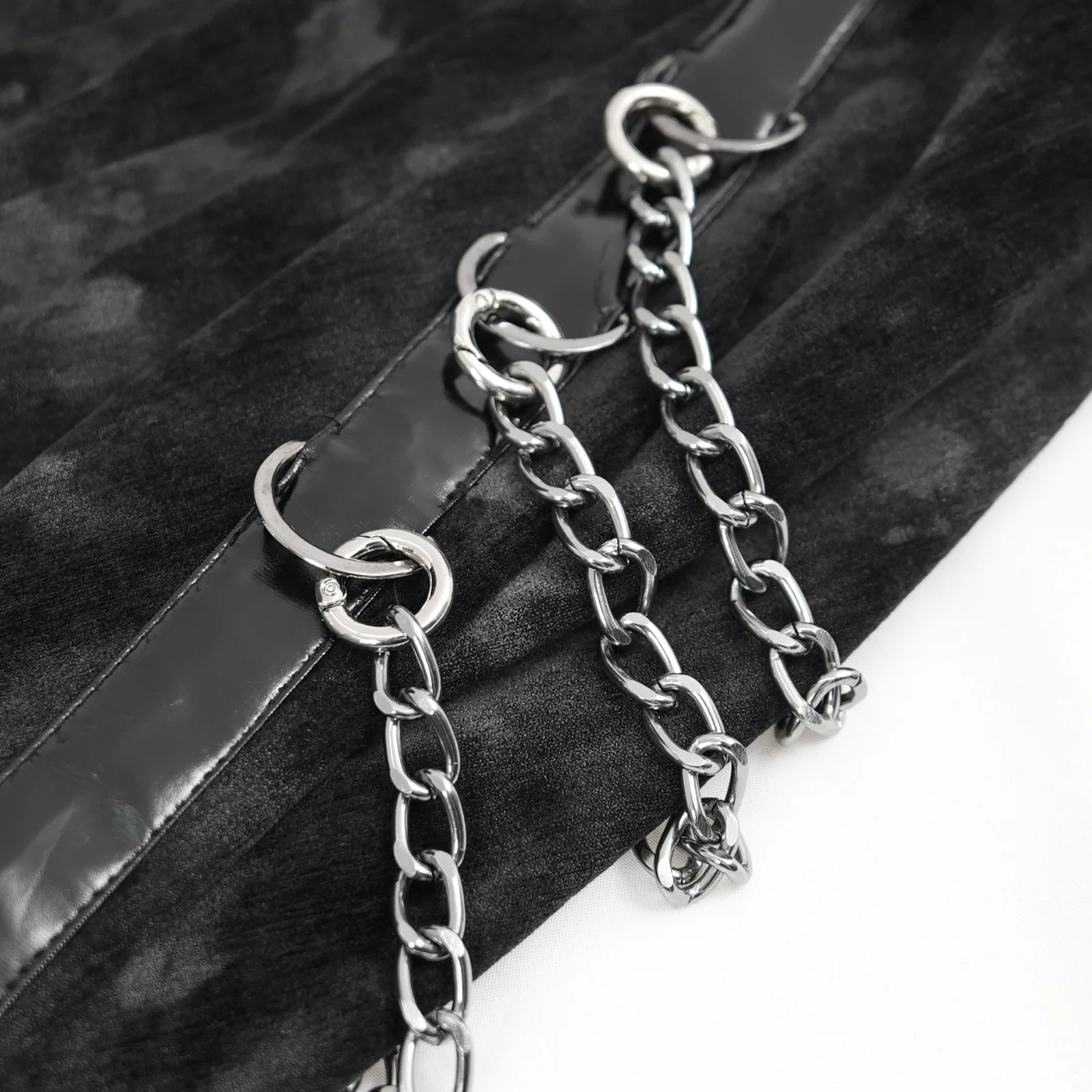 Dark Punk Chain Dress with Arm Warmers - Image 12