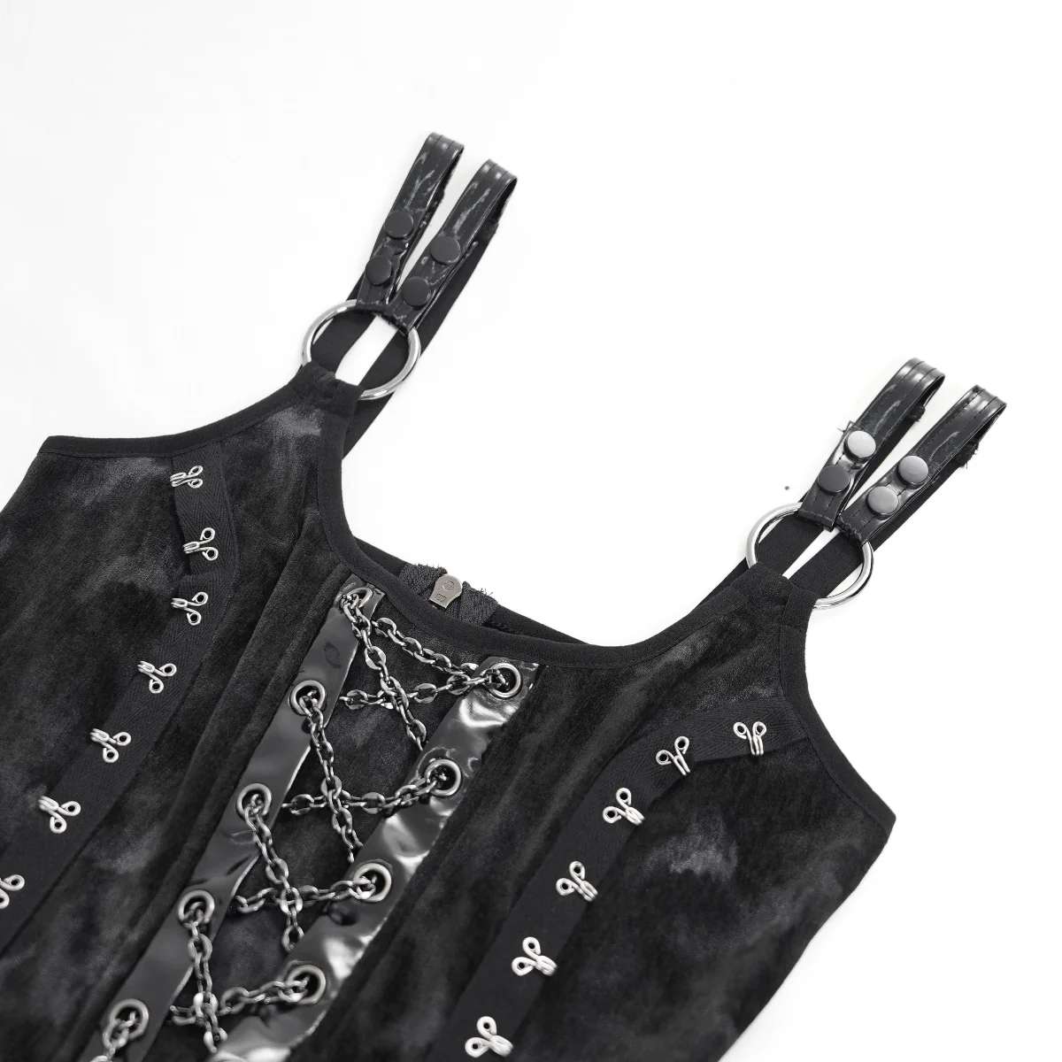 Dark Punk Chain Dress with Arm Warmers - Image 9