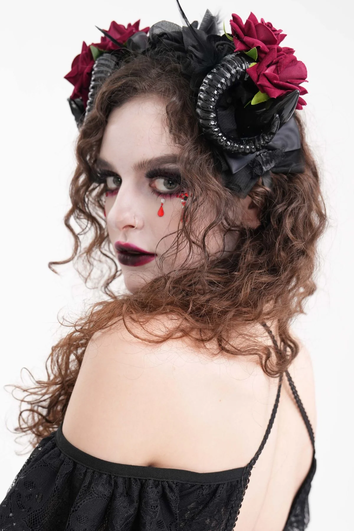 Demon Horn Floral Headband
