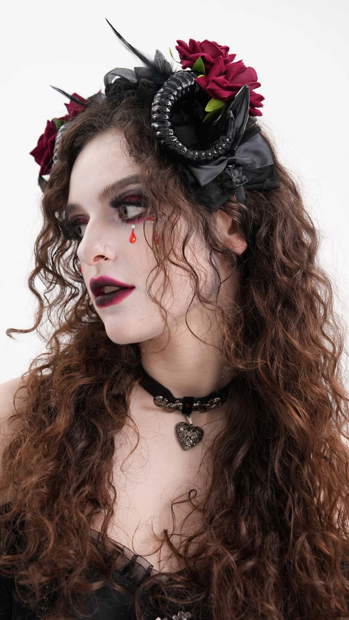 Demon Horn Floral Headband - Image 3
