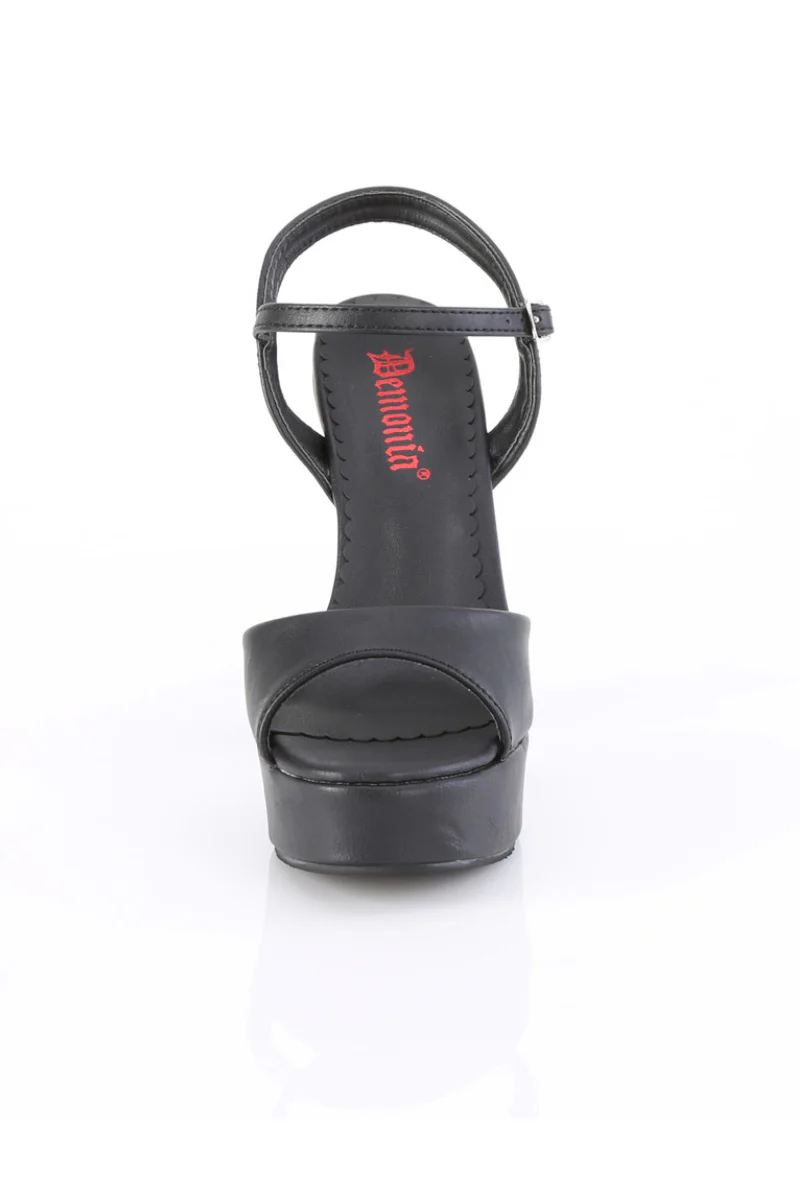 Midnight Tease Black Matte Chunky Heels - Image 3