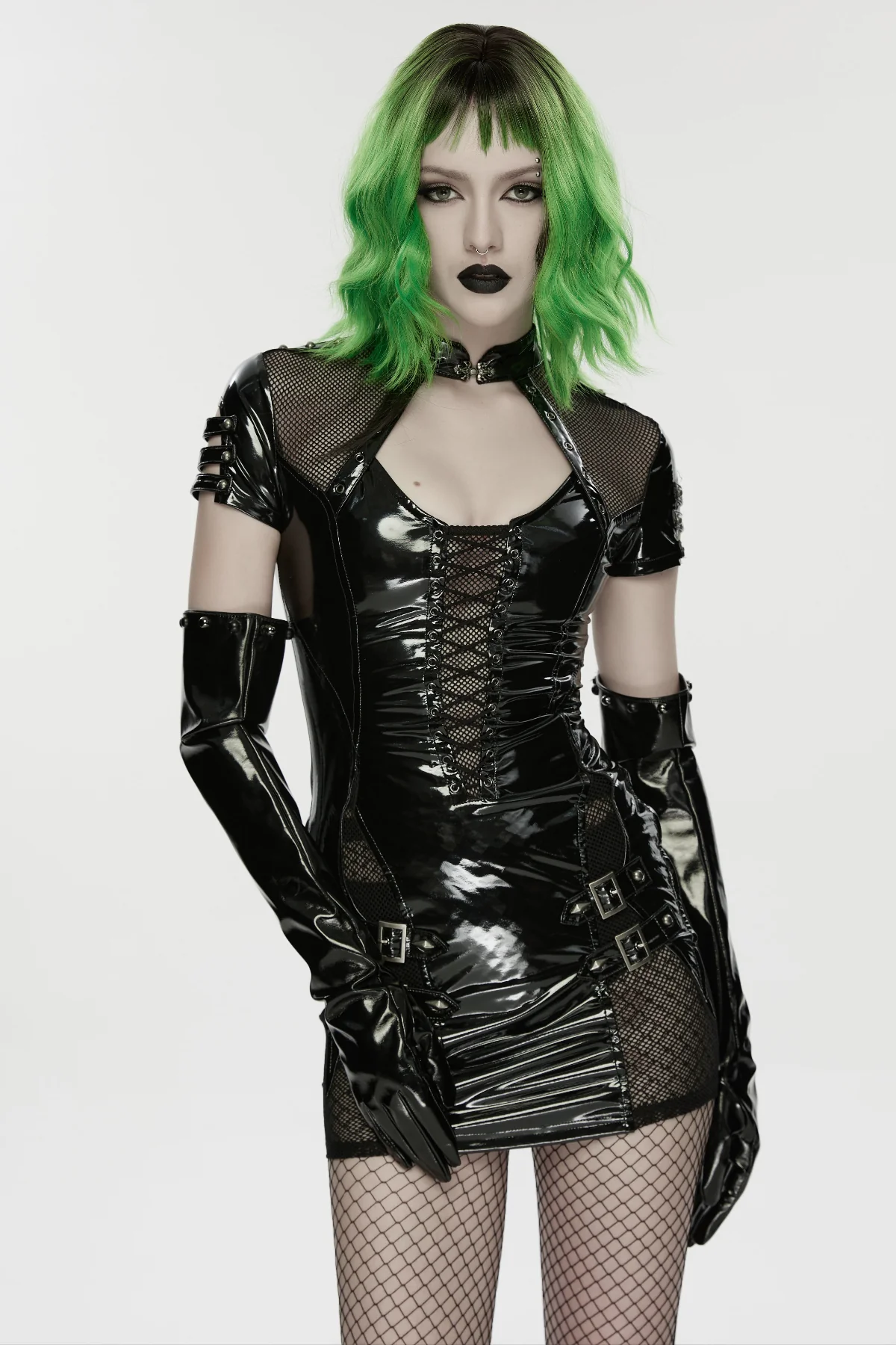 Dominatrix - Patent Long Gloves - Image 2