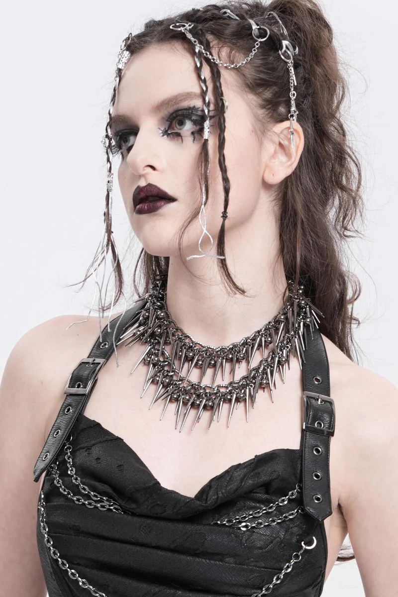 Impaler Queen – Double Spike Chain Collar