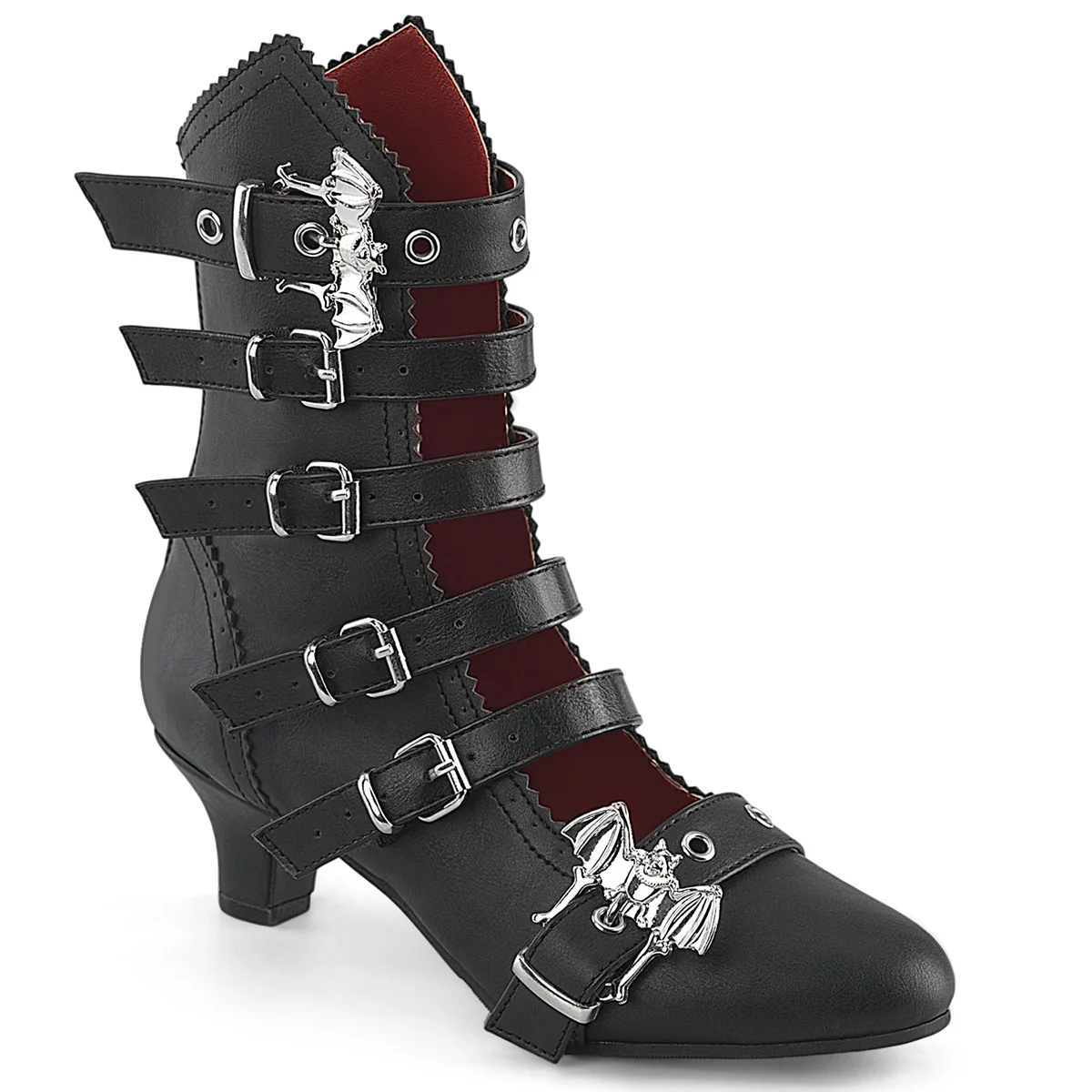 Draculine Bat Buckle Boots