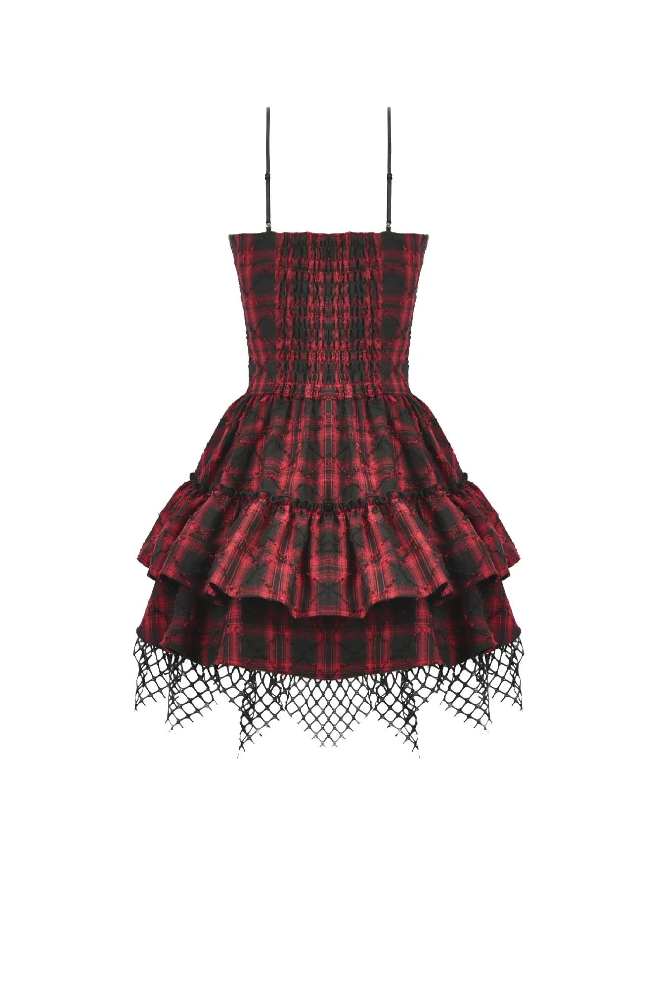 Red Tartan Corset Mini Dress - Image 3