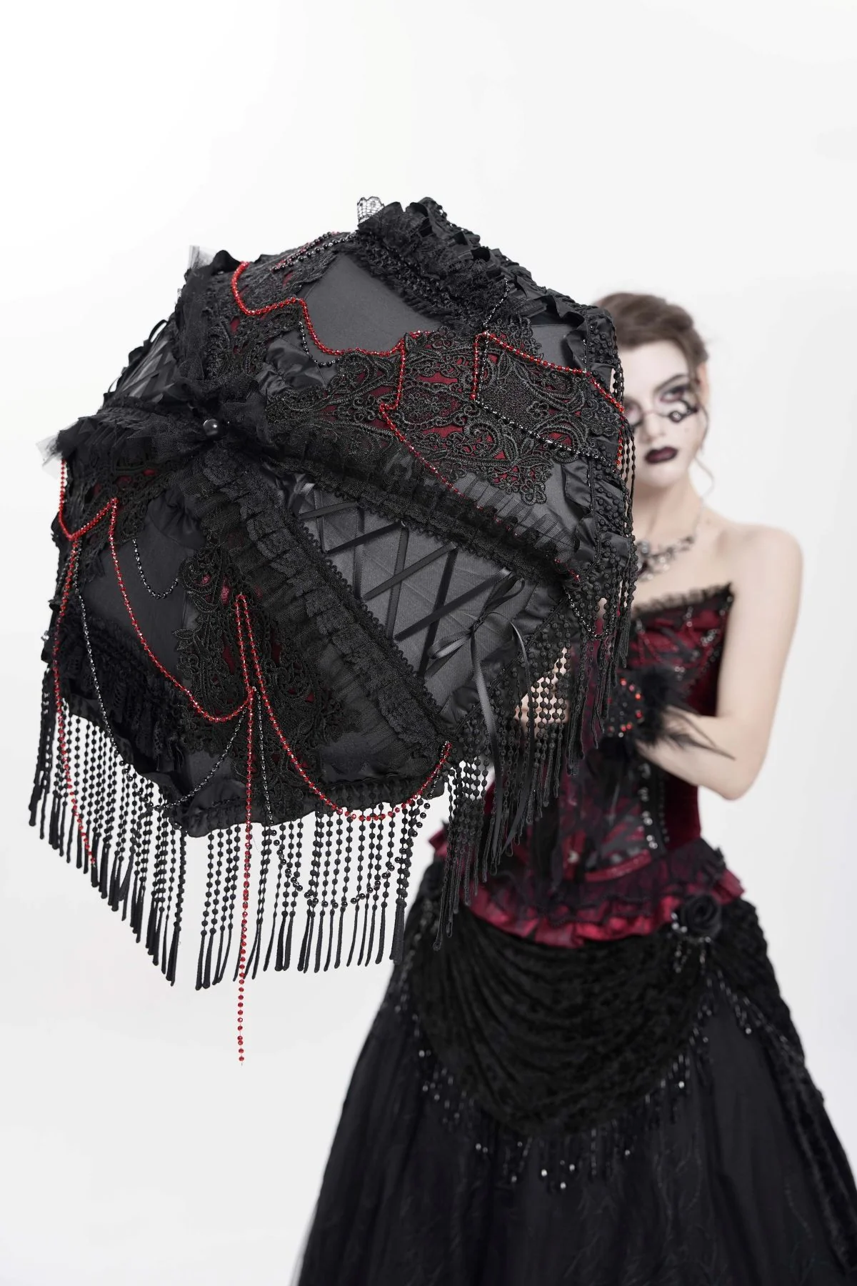 Duchess Ravenscroft’s Garden Shade with Red Bead Details - Image 3