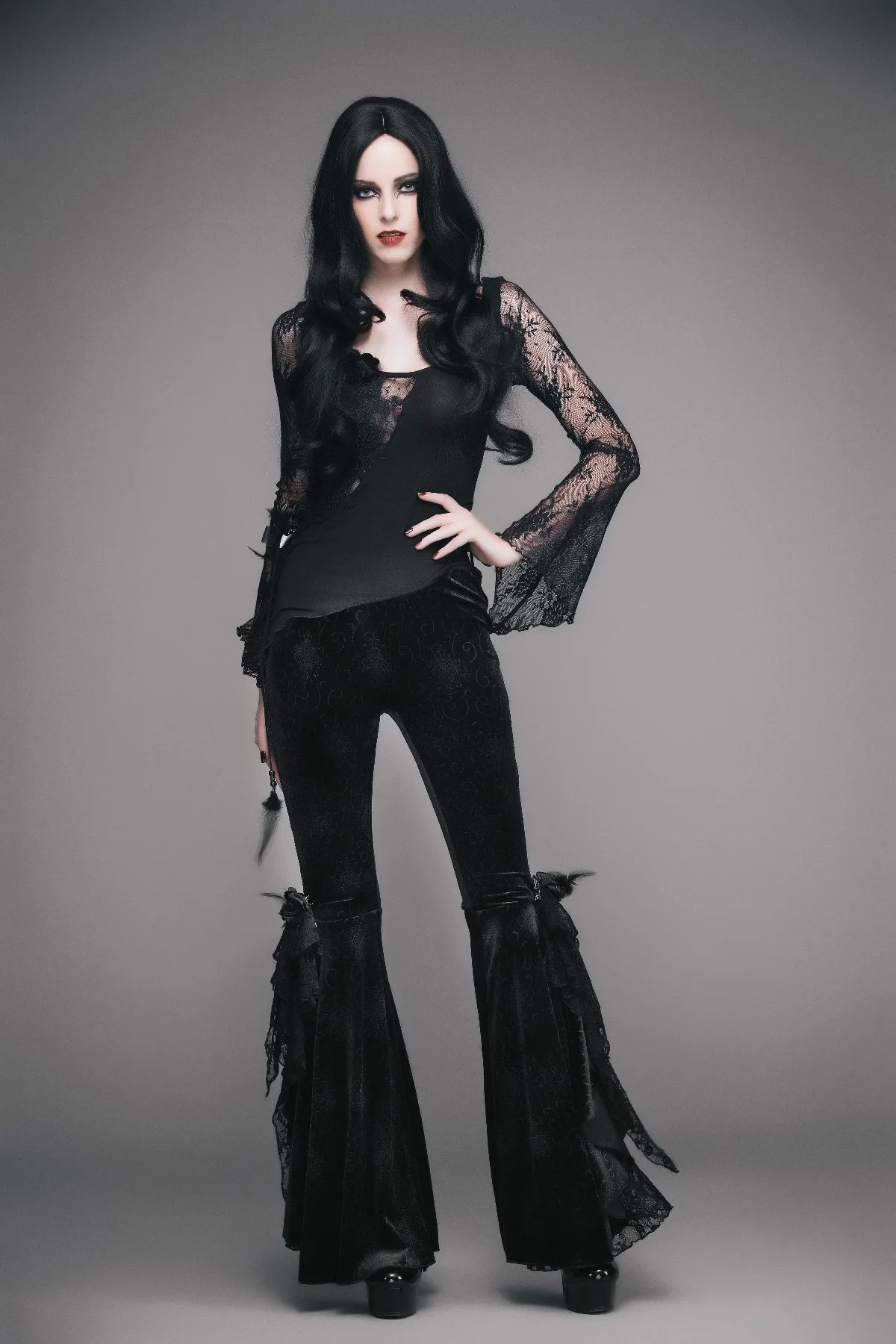 Rose-Corset Flare Pants - Image 5