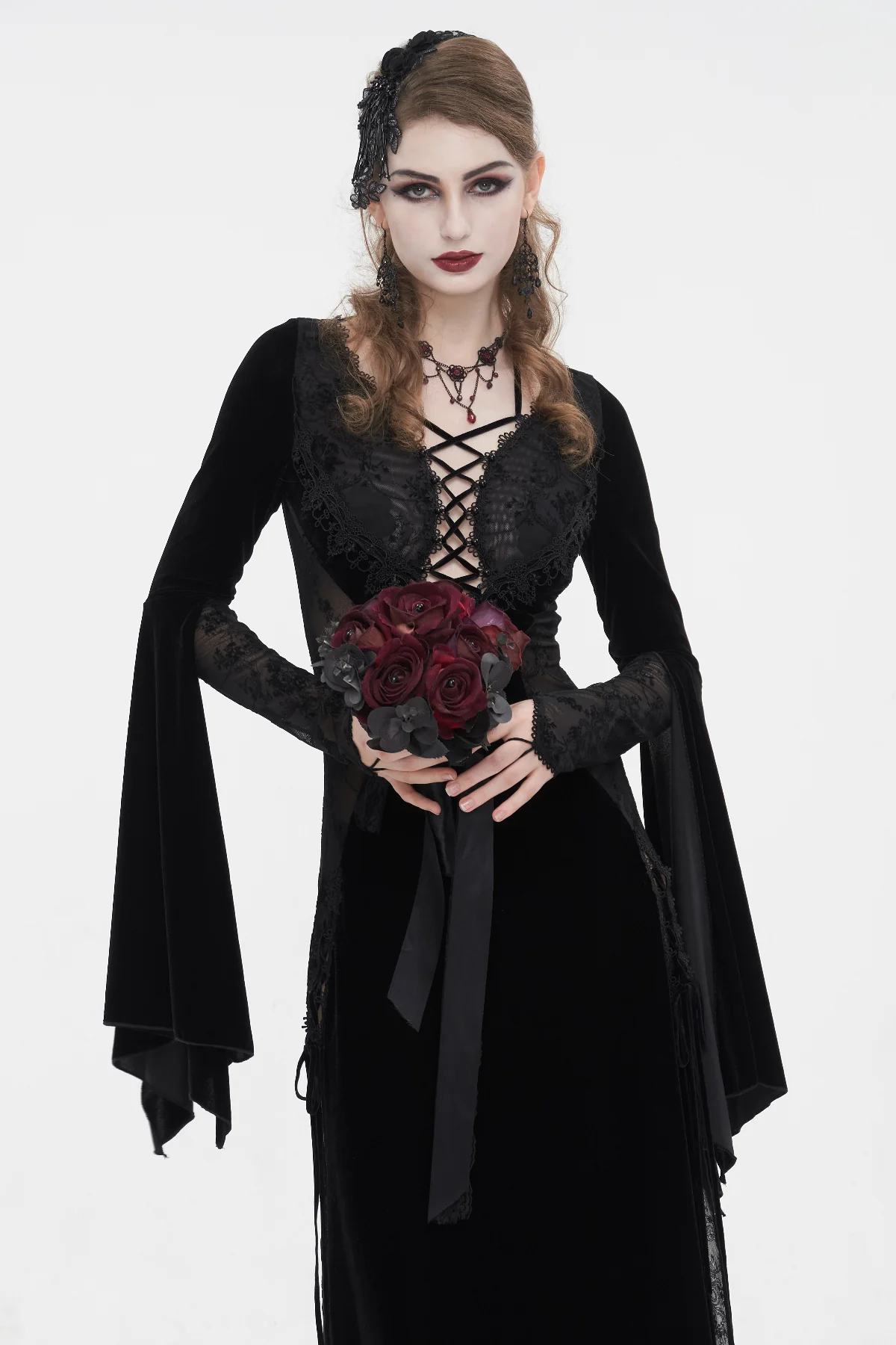 Virelle – Sheer Lace Gothic Maxi Dress - Image 5
