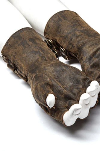 Fingerless Combat Gloves Brown - Image 3