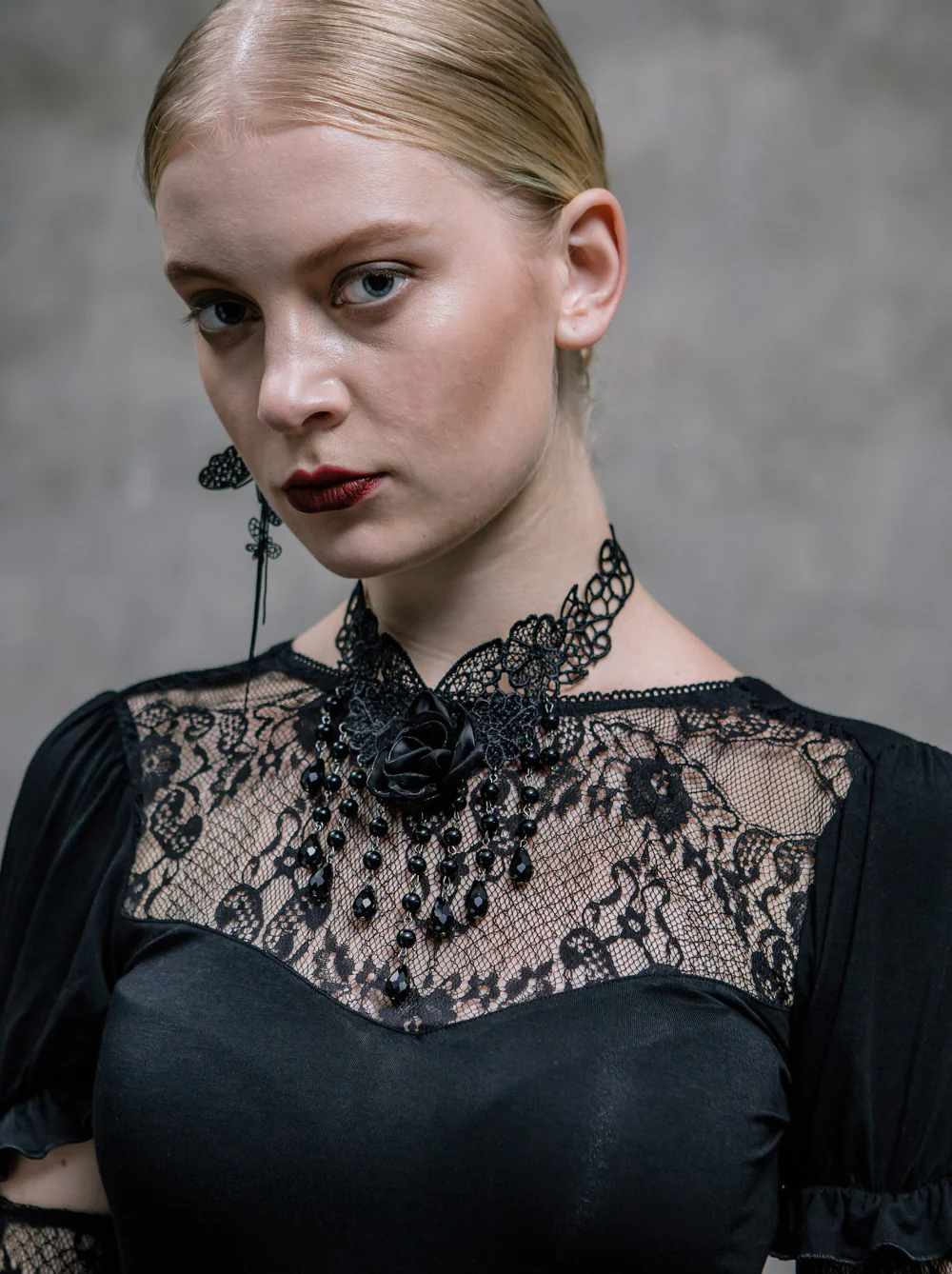Gothic Crying Rose necklace
