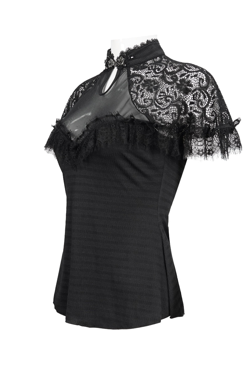 Gothic Lace High-Neck Top - Image 5