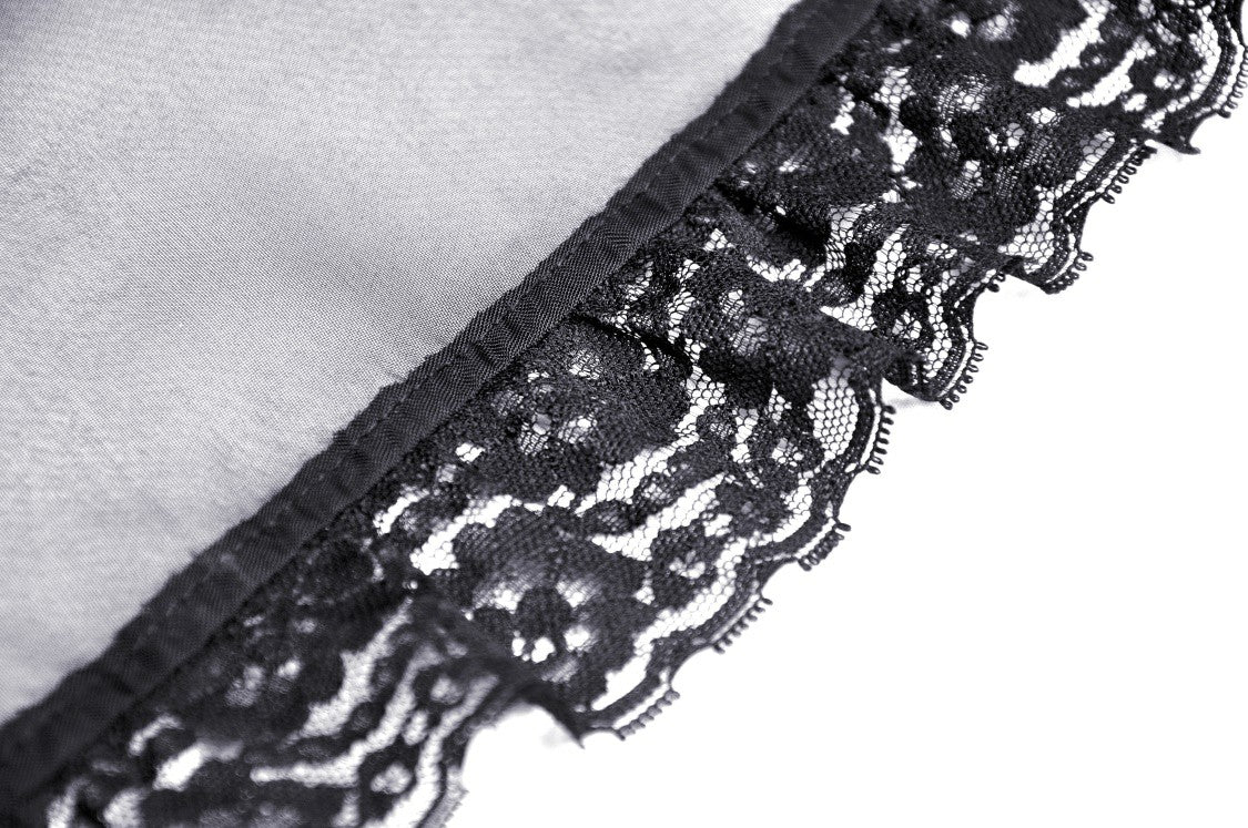 Black Chiffon High-Low Gothic Skirt - Image 11