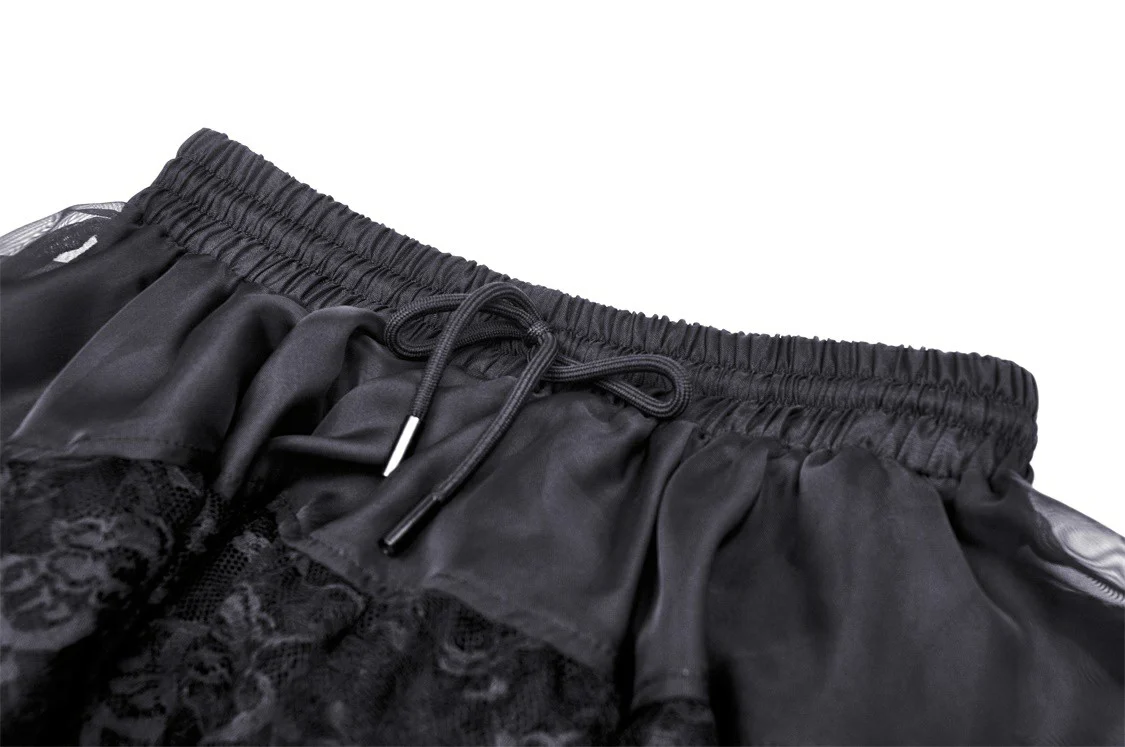 Black Chiffon High-Low Gothic Skirt - Image 8