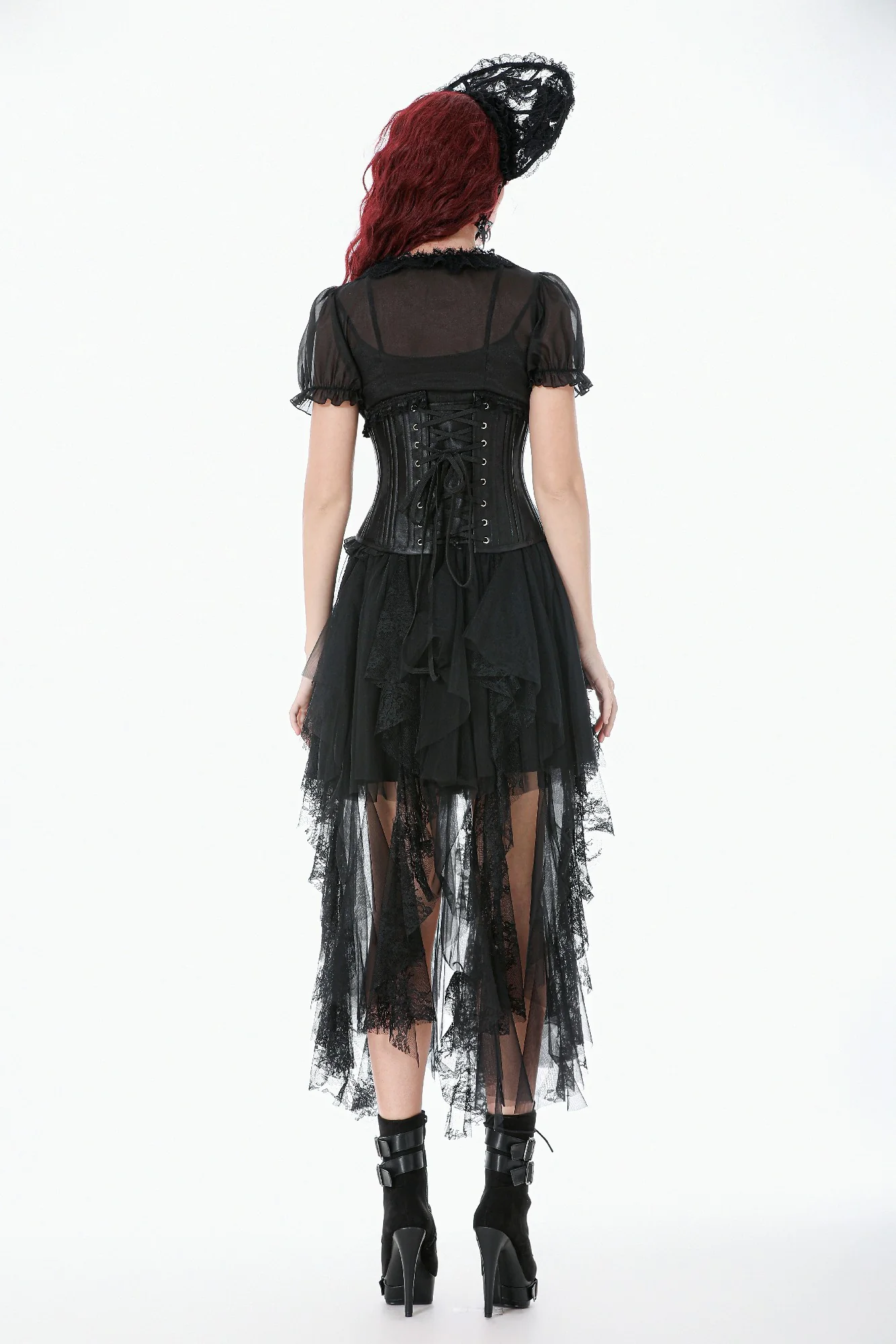 Vaelrik Sheer Lace High-Low Skirt - Image 7