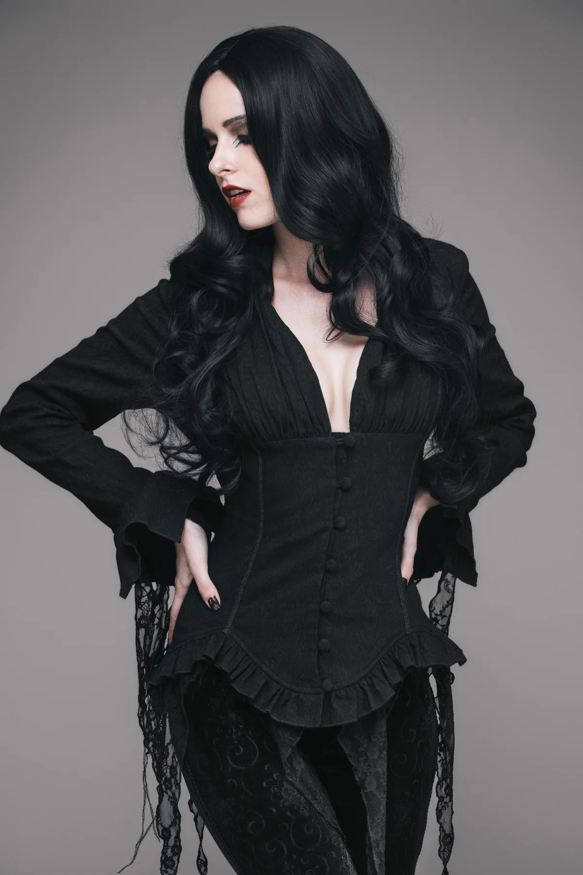 Lady of Hollow – Black Romantic Gothic Blouse