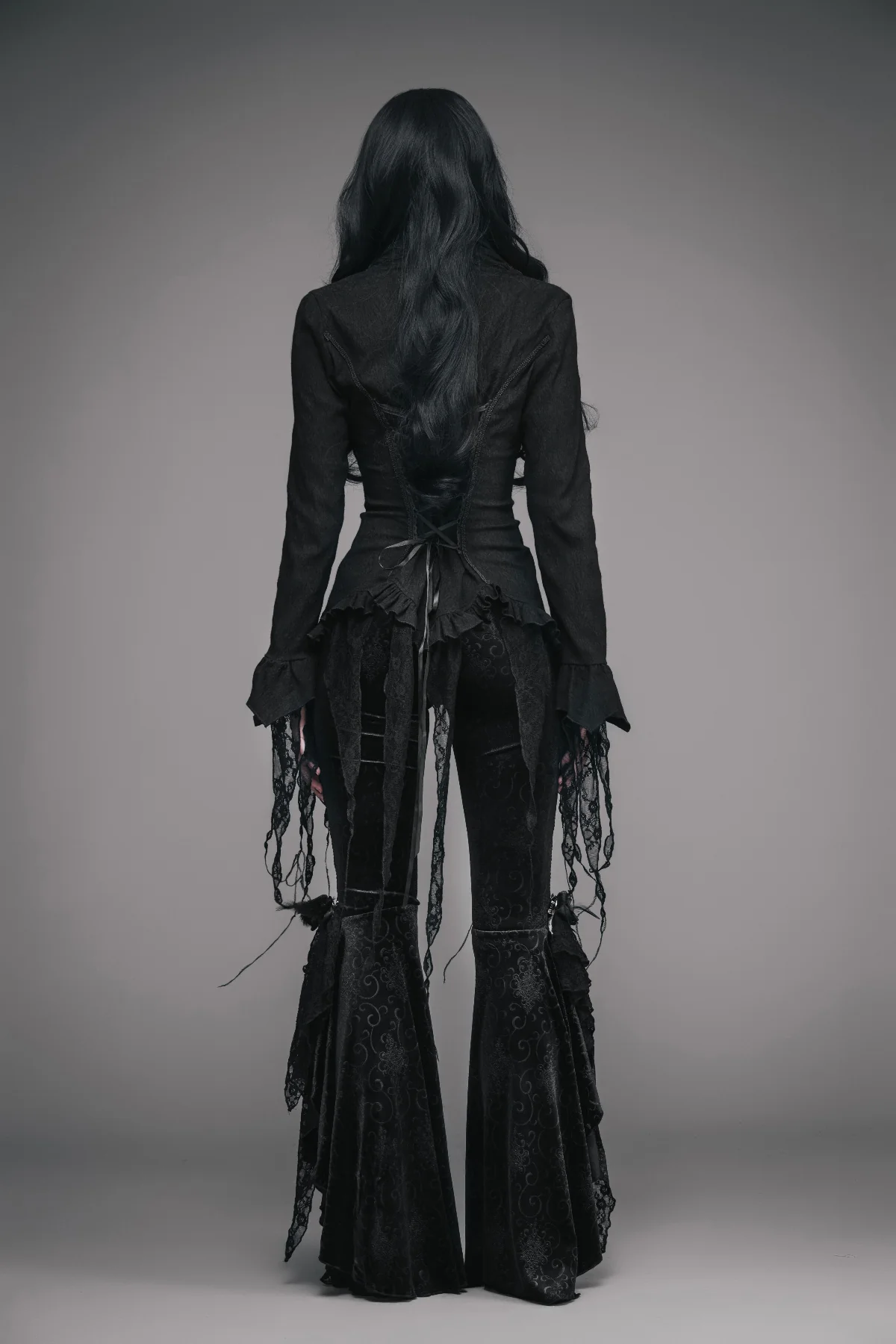 Lady of Hollow – Black Romantic Gothic Blouse - Image 4