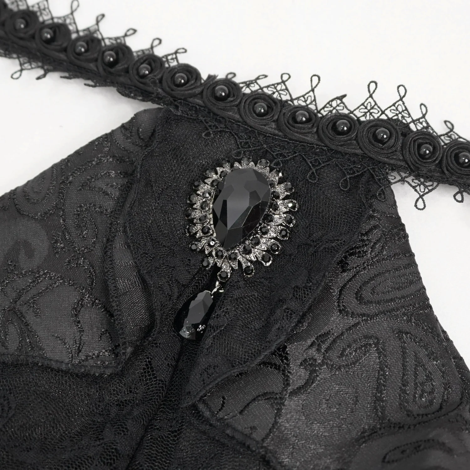 Lucien – Men’s Black Victorian Ruffle Shirt - Image 5
