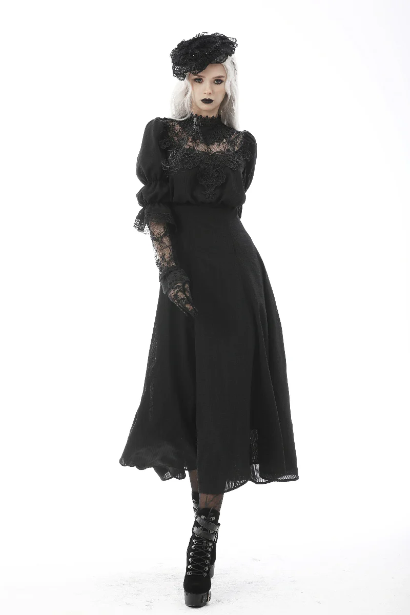 .Marionette – Edwardian Gothic High Lace Dress - Image 3