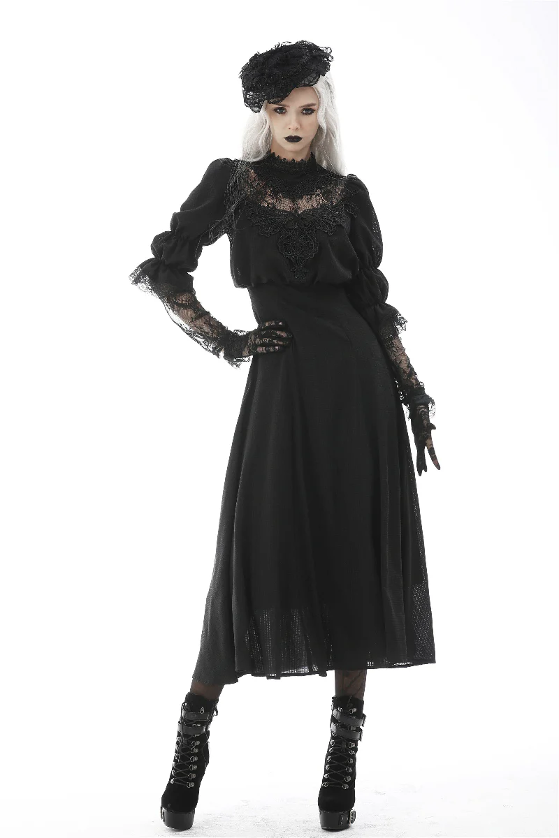 .Marionette – Edwardian Gothic High Lace Dress - Image 4
