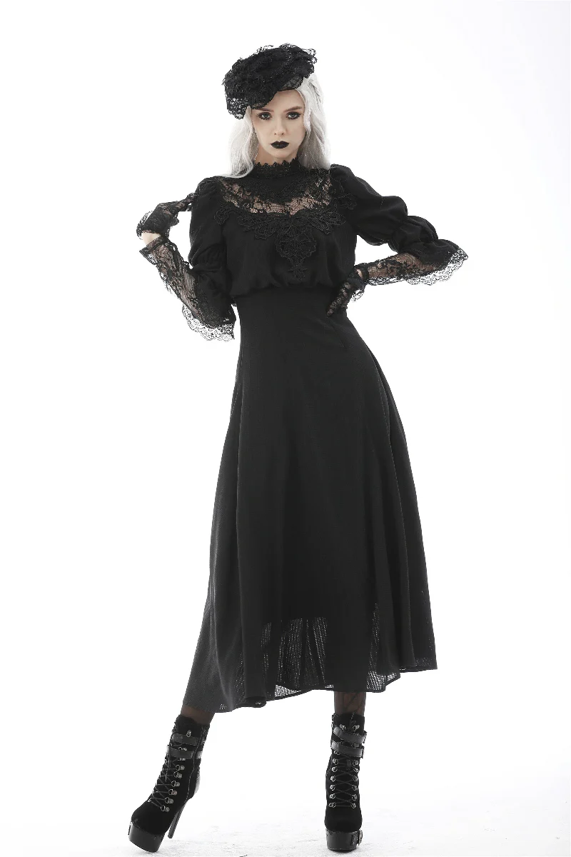 .Marionette – Edwardian Gothic High Lace Dress - Image 5
