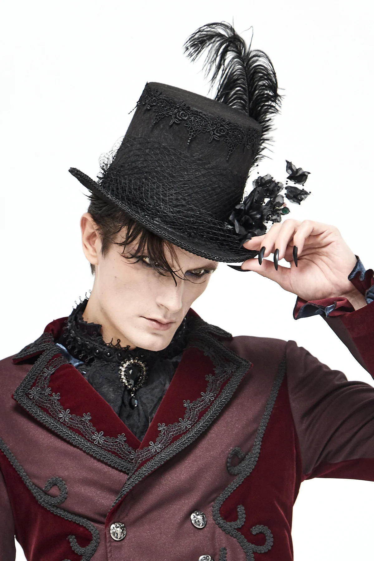 Victorian Veil Top Hat